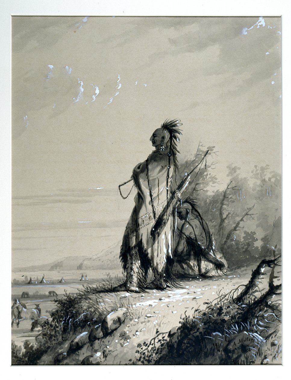Guardia degli indiani Sioux da Alfred Jacob Miller
