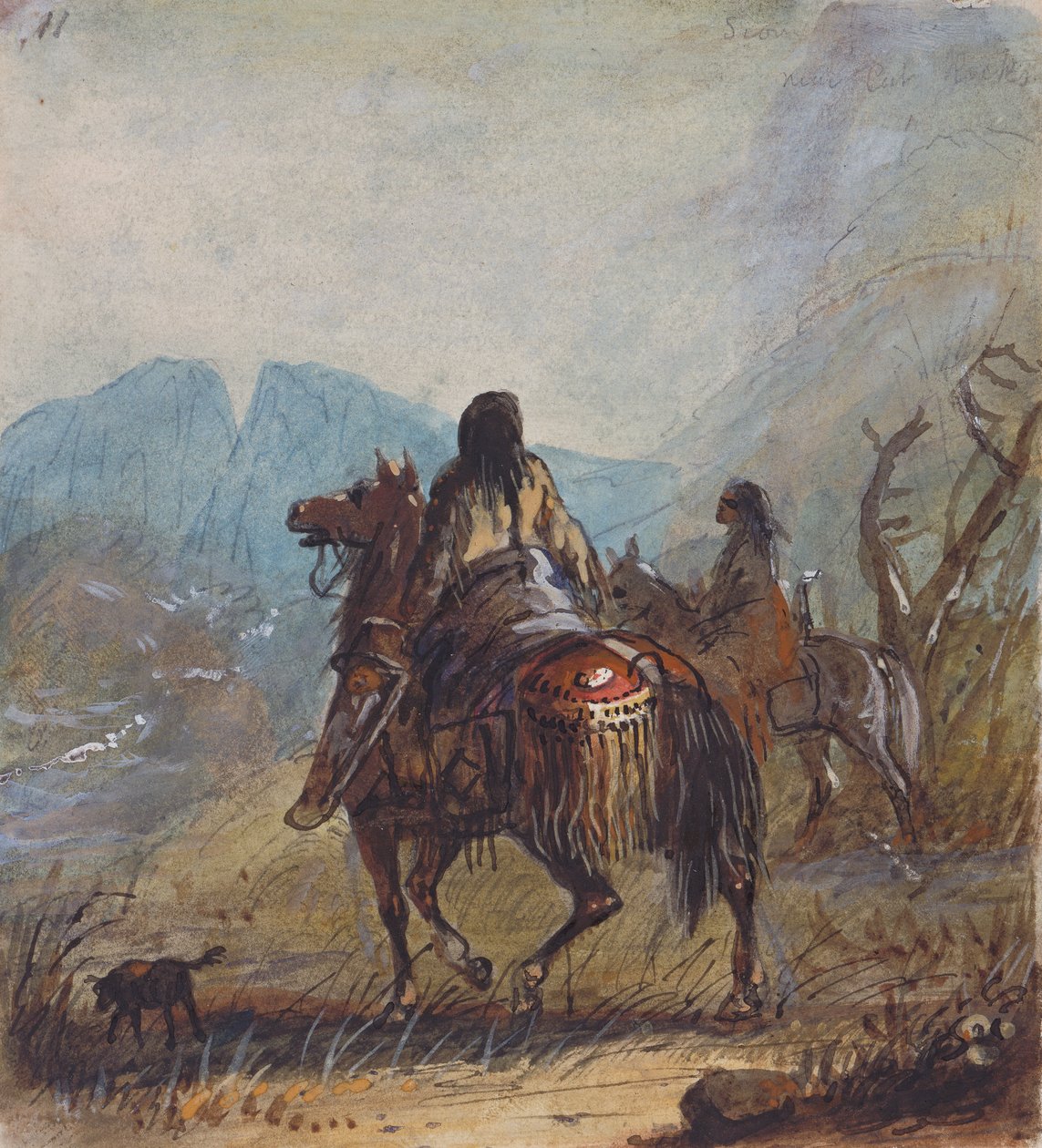 Donne Sioux, Rocce Tagliate in Lontananza, c.1837 da Alfred Jacob Miller