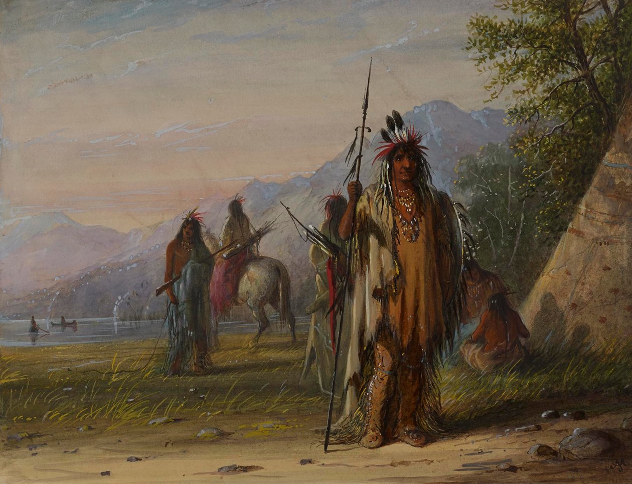 Accampamento degli indiani Snake da Alfred Jacob Miller