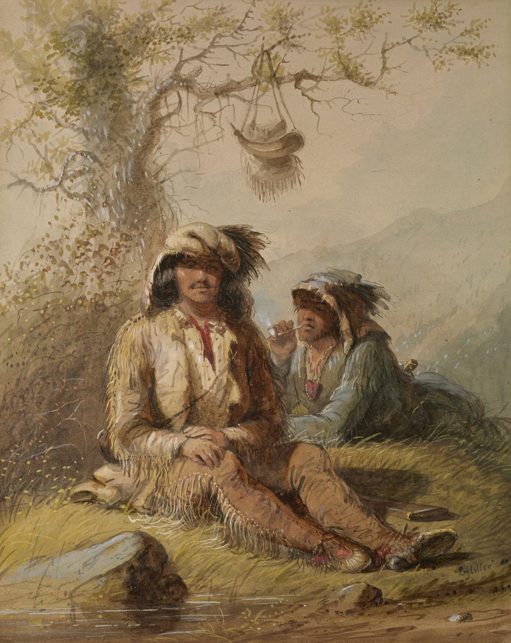 Cacciatori con trappole da Alfred Jacob Miller