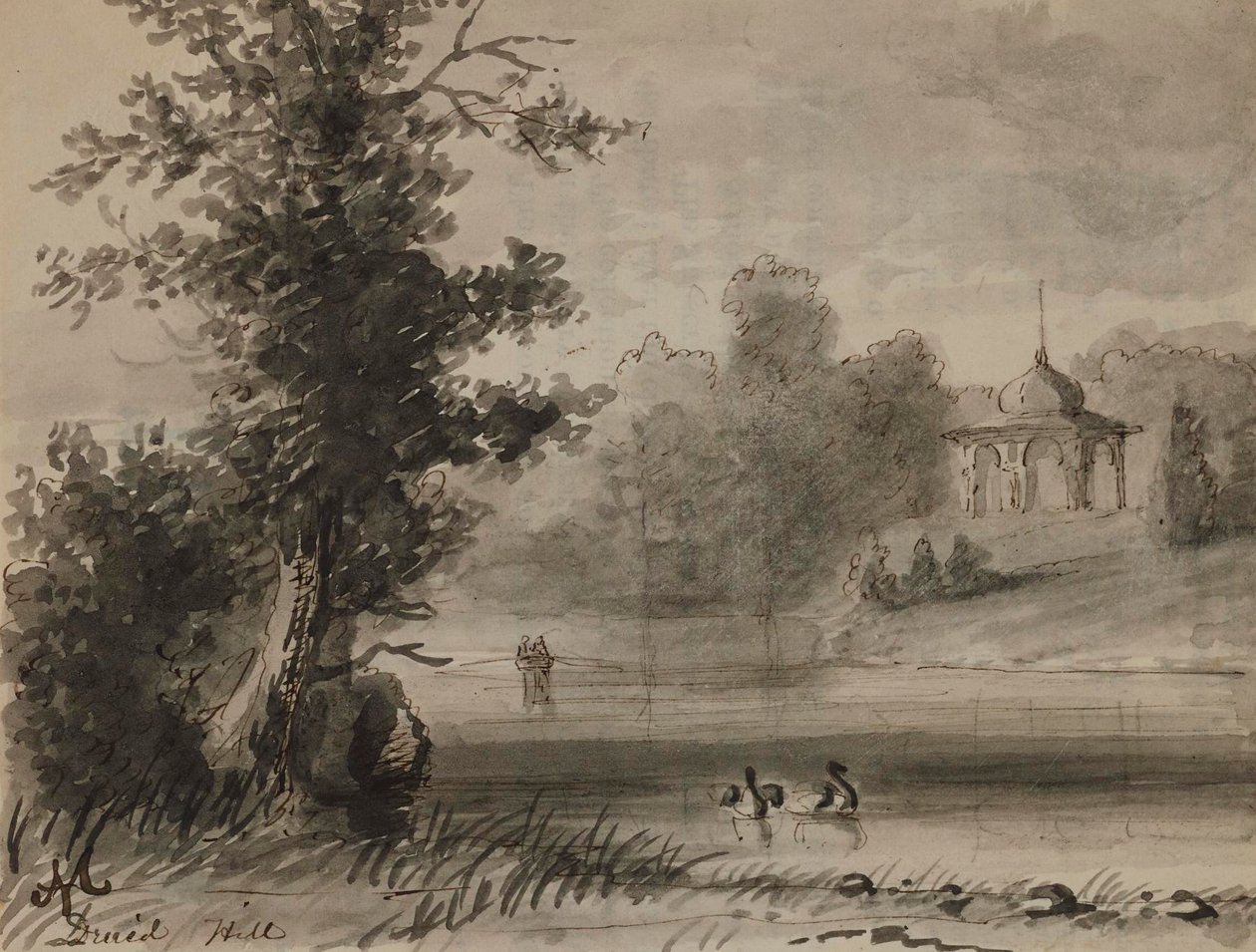 Vista sul lago nel Druid Hill Park da Alfred Jacob Miller