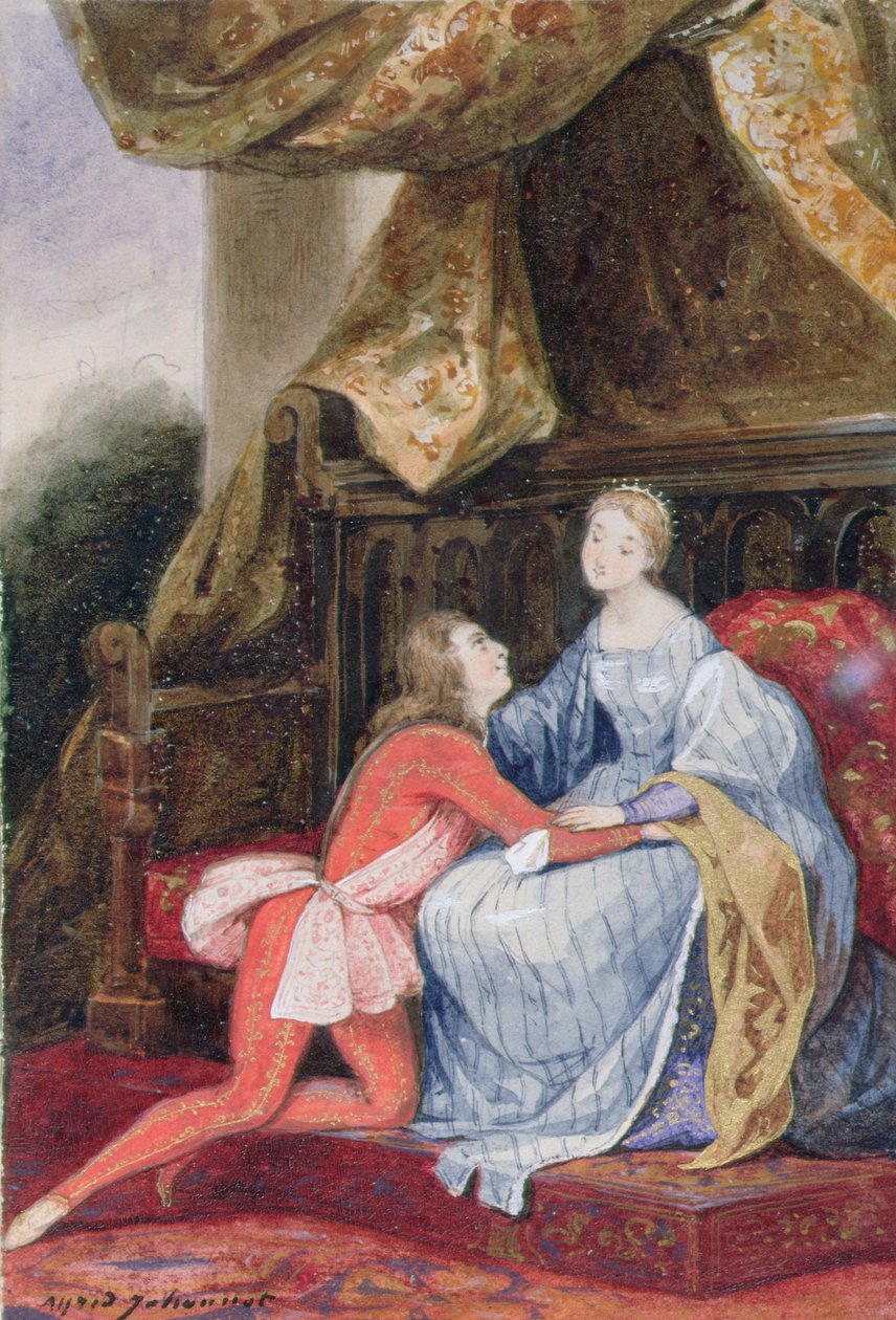 Amore cortese, c.1830 da Alfred Johannot