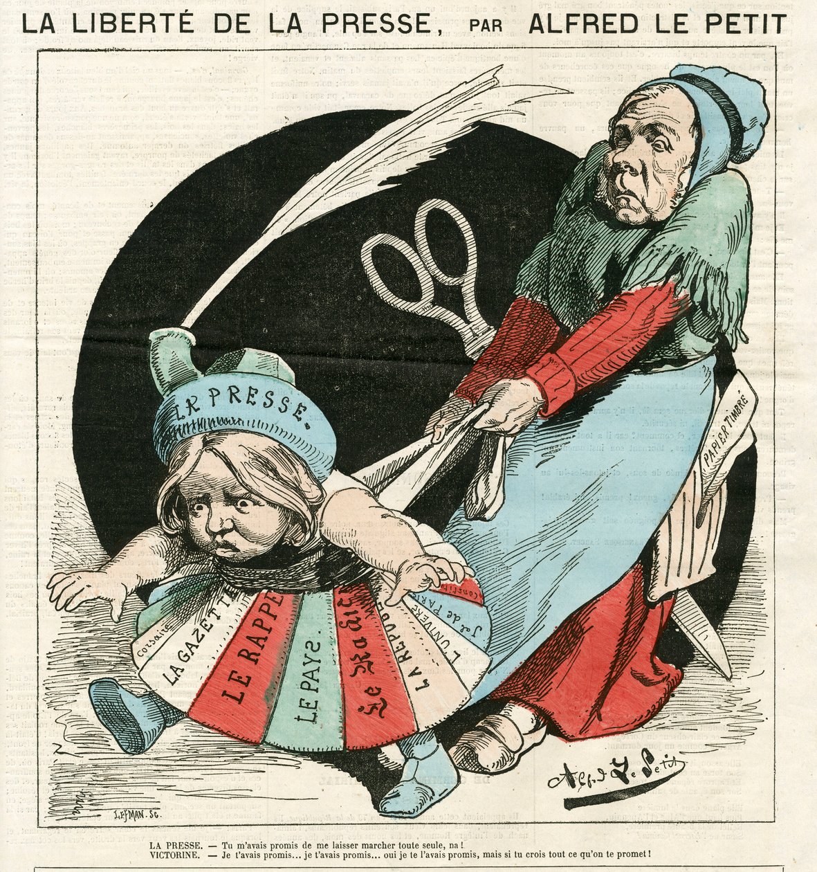 Copertina di "Le Grelot", Satirico a Colori da Alfred Le Petit