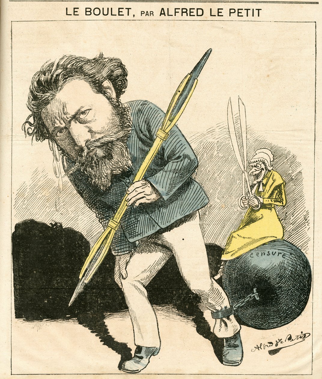 Copertina di Le Grelot, numero 119, Satirico a Colori da Alfred Le Petit