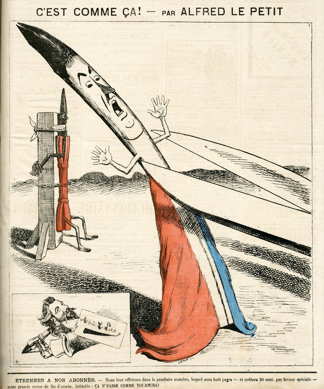 Copertina di Le Grelot, numero 142, Satirico a colori da Alfred Le Petit