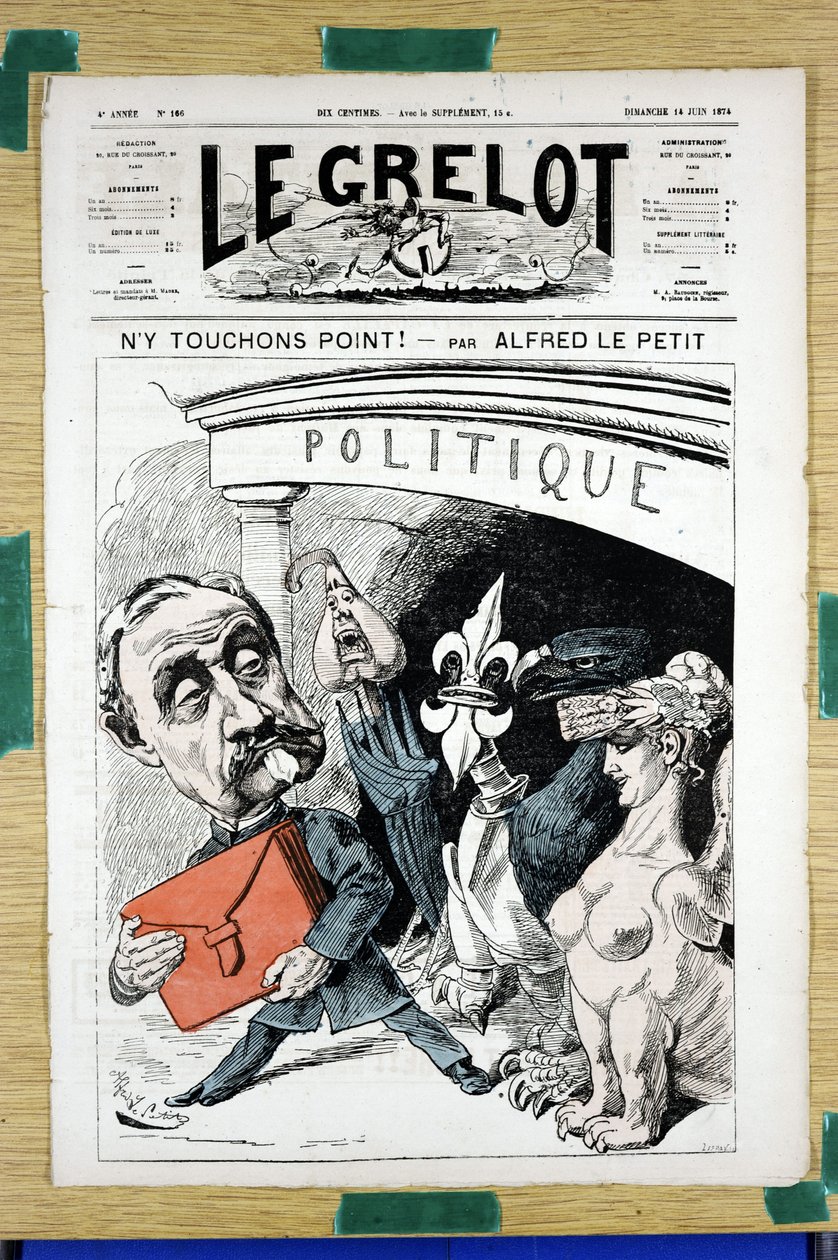 Copertina di "Le Grelot", numero 166, Satirico a Colori da Alfred Le Petit
