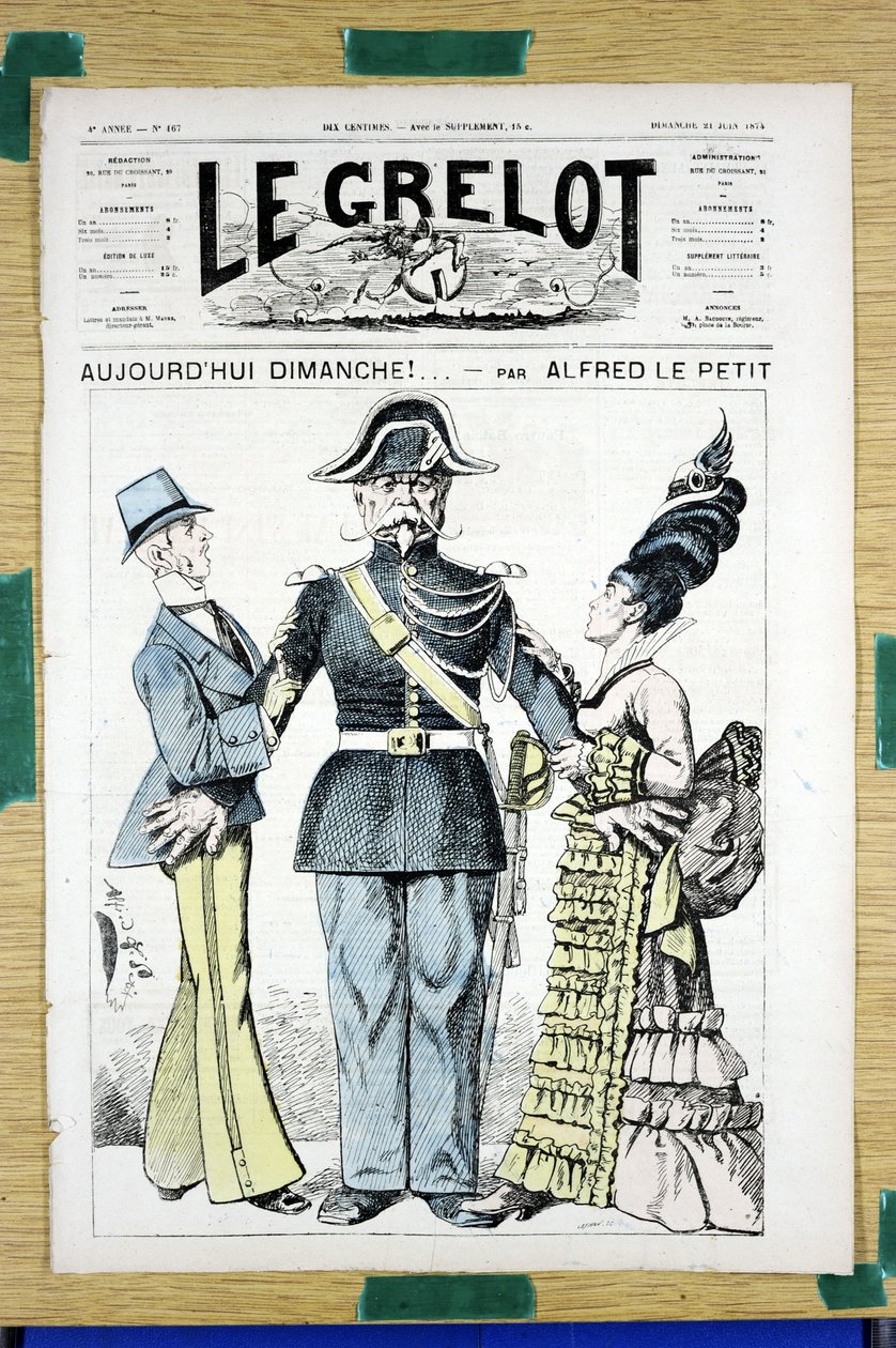 Copertina di "Le Grelot", numero 167, Satirico a Colori da Alfred Le Petit
