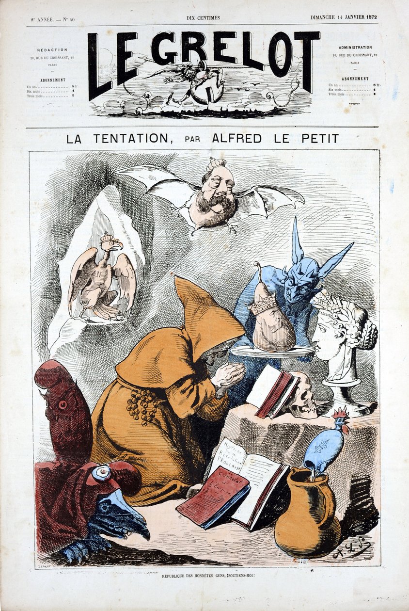 Copertina di Le Grelot, numero 40, satirico a colori da Alfred Le Petit