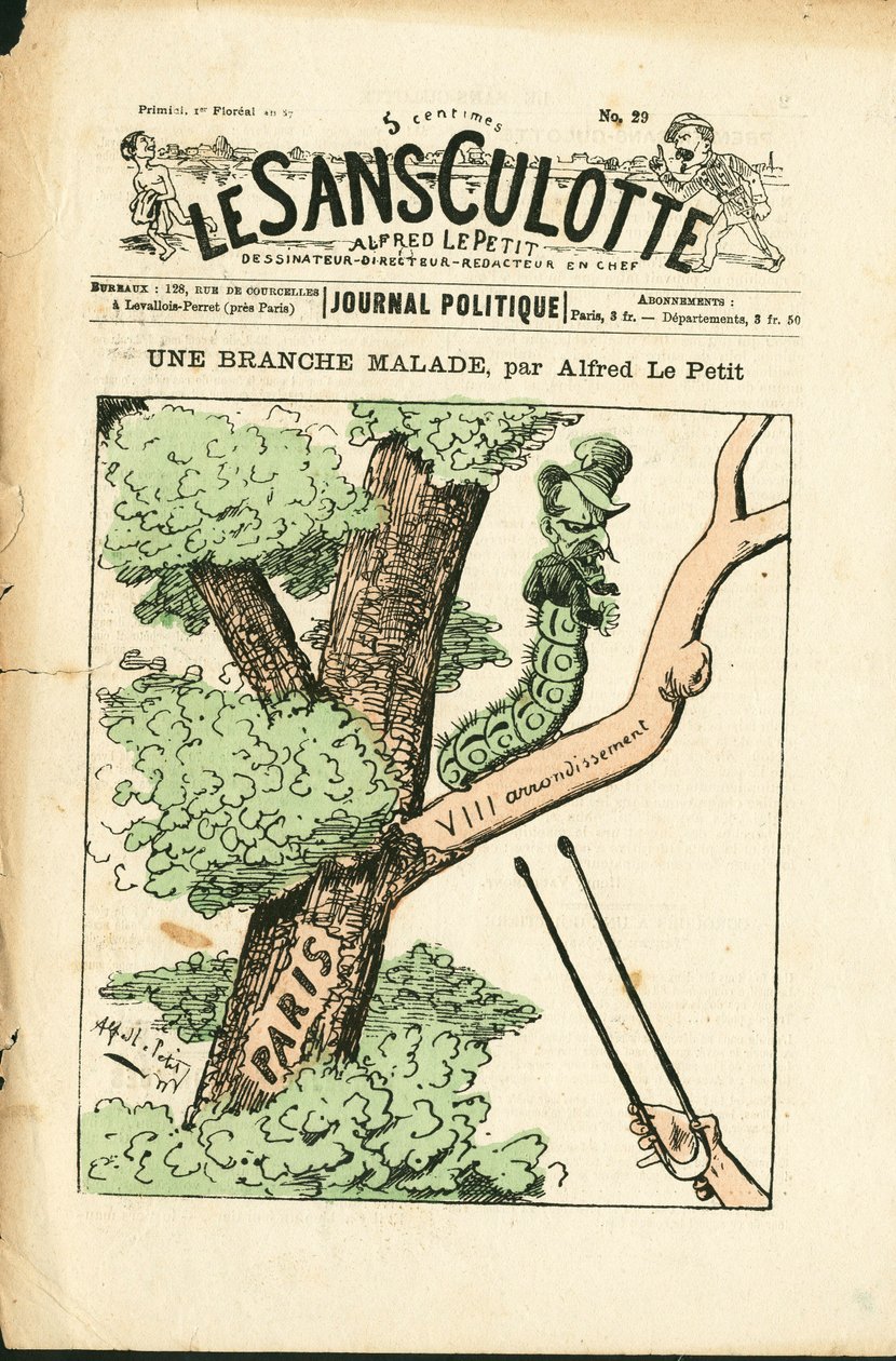 Copertina di Le Sans-Panlotte, numero 29, Satirico a colori da Alfred Le Petit
