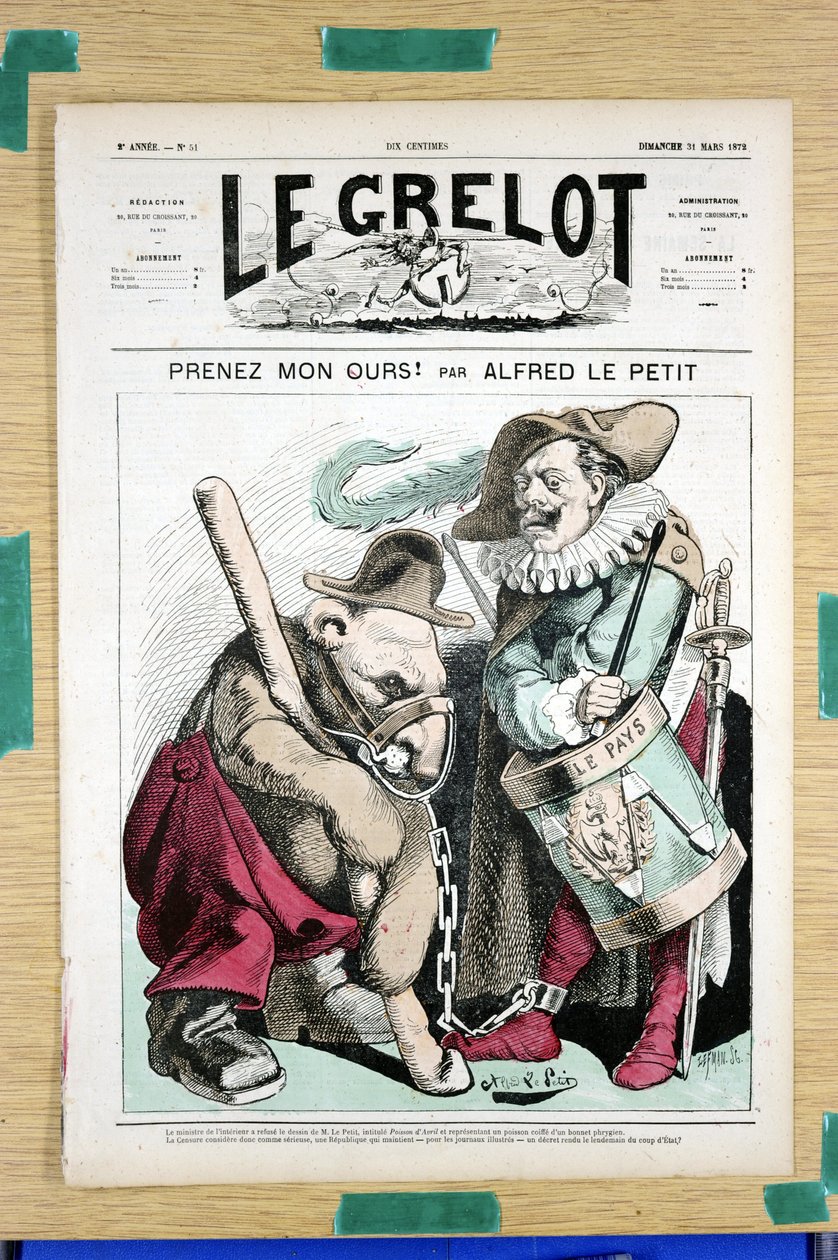 Copertina di "The Grelot", numero 51, Satirico a Colori da Alfred Le Petit