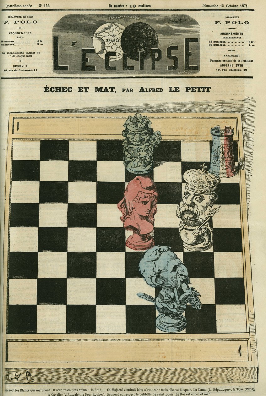 Scacco matto, la Dame-Republique, la Tour-Paris, il Cavalier-Duc d
