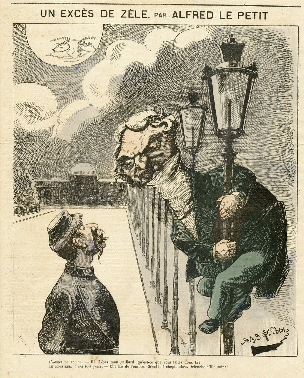 Illustrazione di Alfred Le Petity (1841-1909) per la Copertina di Le Grelot da Alfred Le Petit