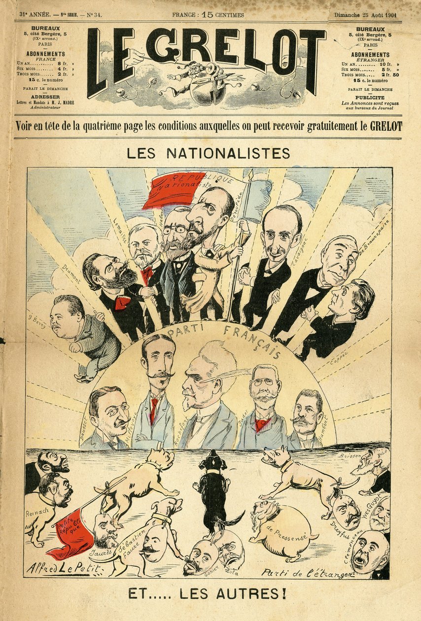 Illustrazione di Alfred Le Pepetit (1841-1909) per la copertina di Le Grelot da Alfred Le Petit