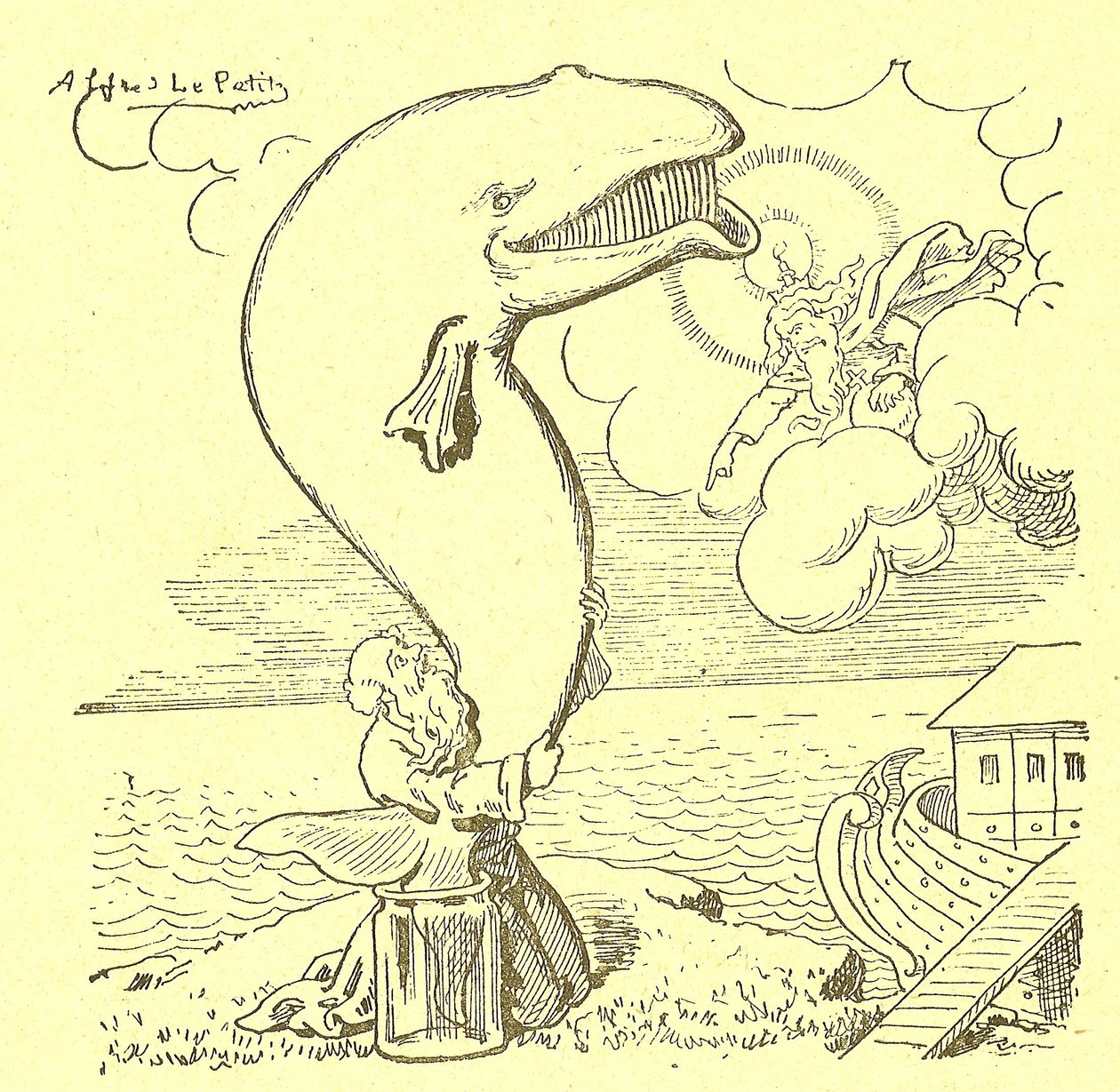 Illustrazione di Alfred Le Pete (1841-1909) in Gros-Jean e il suo curato da Alfred Le Petit