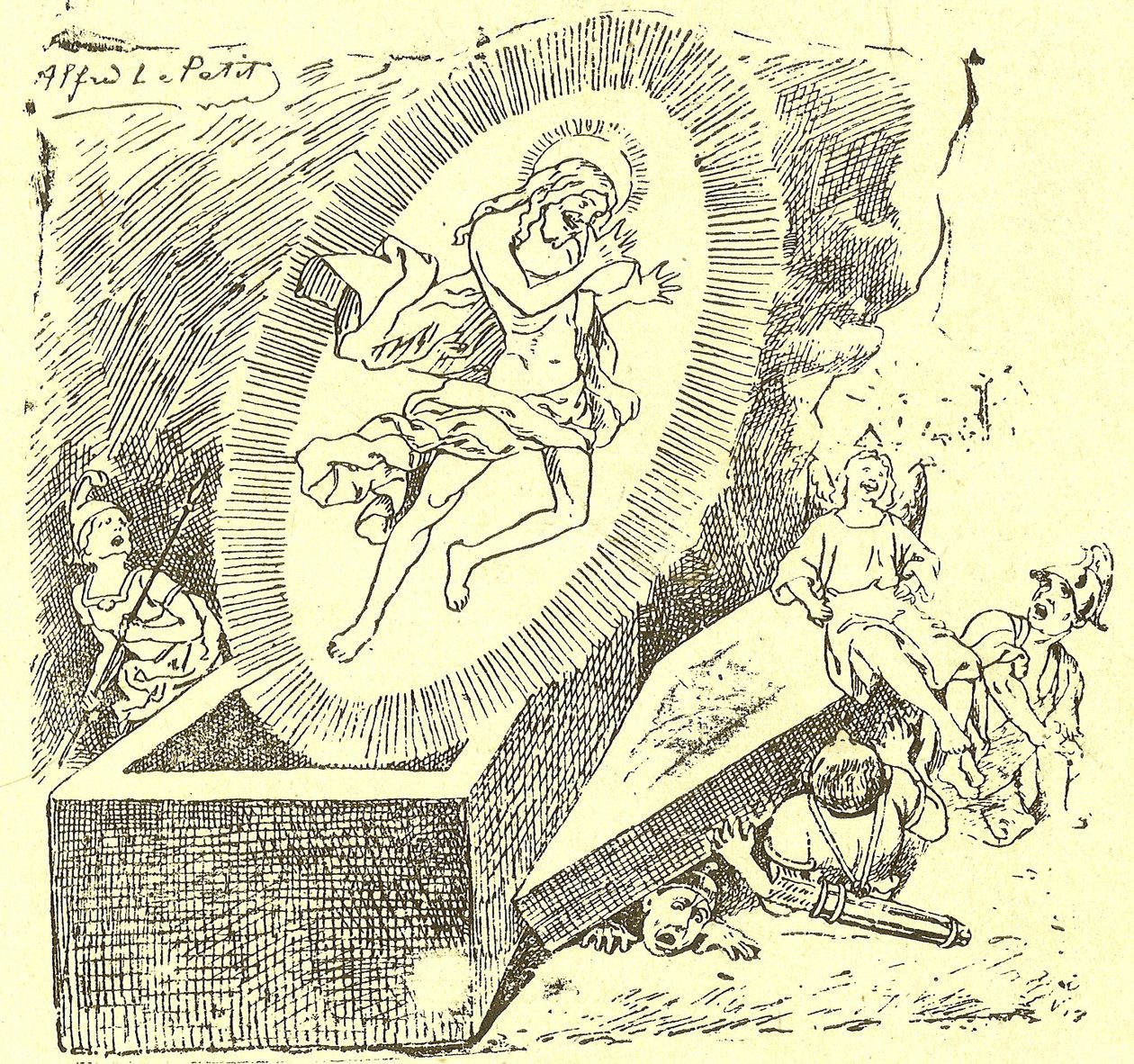 Illustrazione di Alfred Le Pete (1841-1909) in Gros-Jean e la sua parrocchia da Alfred Le Petit