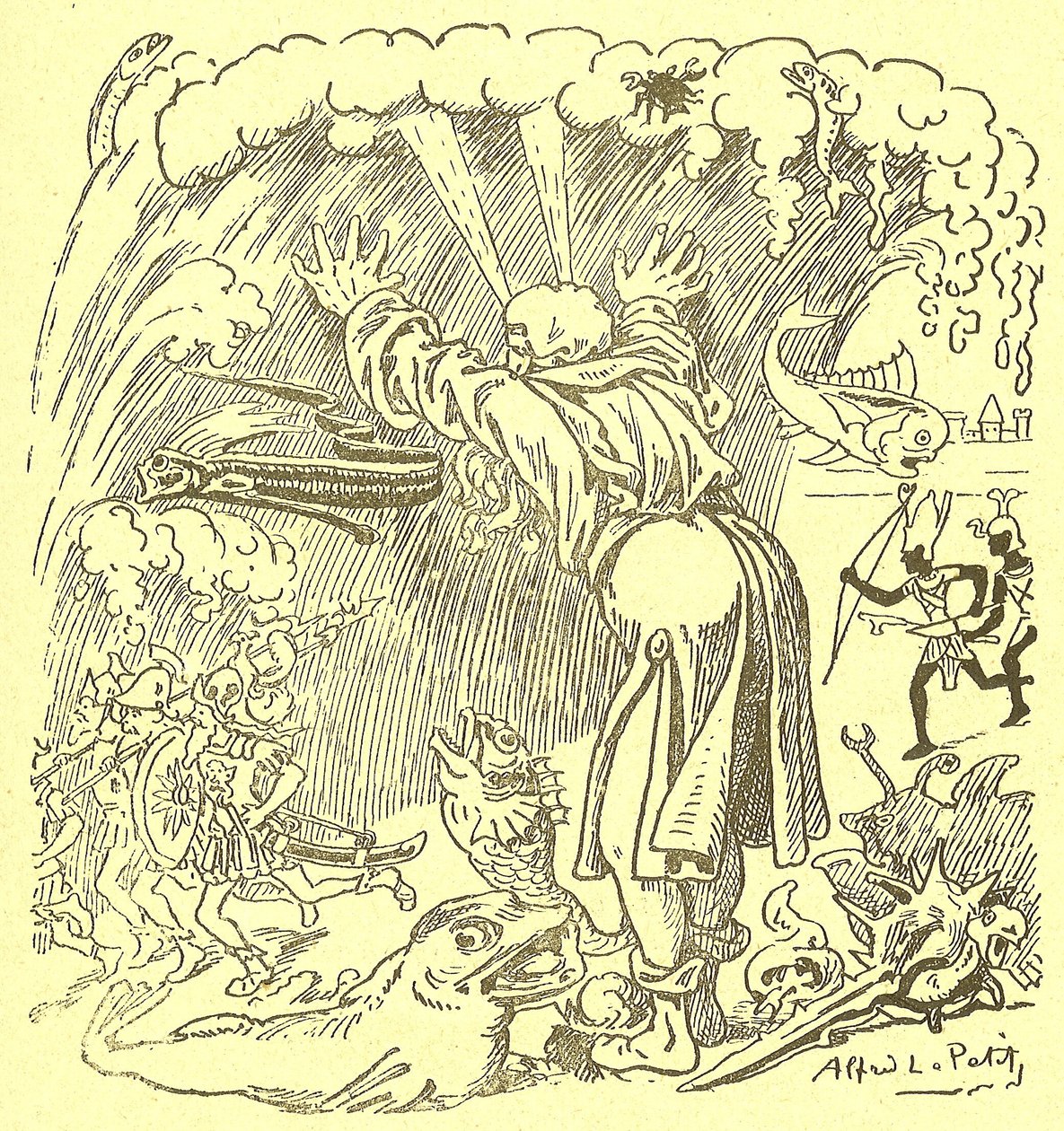 Illustrazione di Alfred Le Pete (1841-1909) in Gros-Jean e il suo curato da Alfred Le Petit