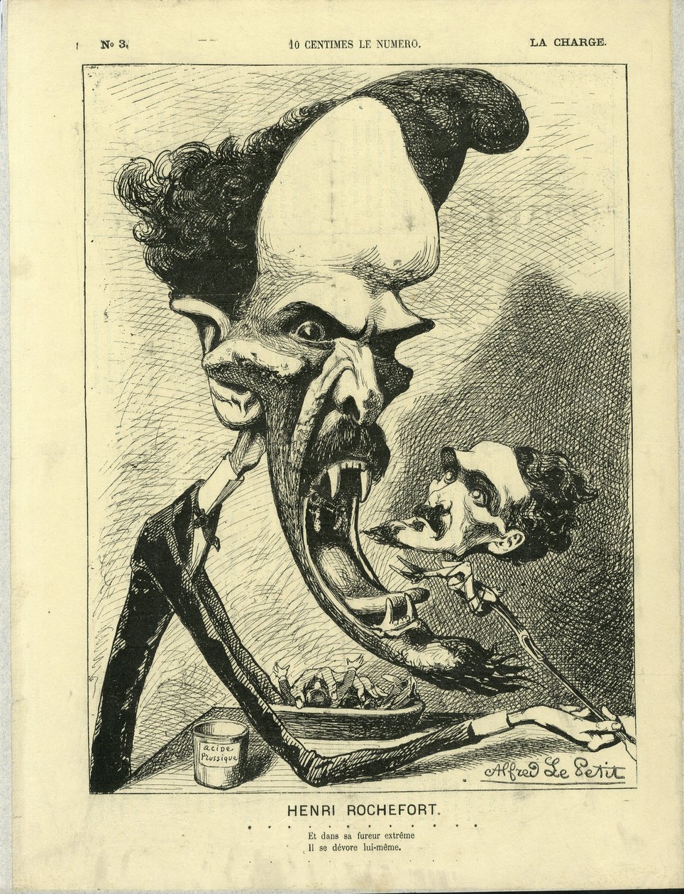 Illustrazione di Alfred Le Pete (1841-1909) in La Charge (1870), No. 3 da Alfred Le Petit