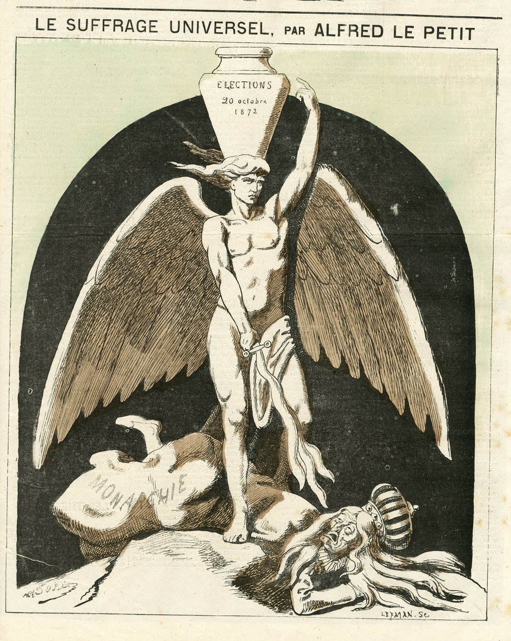 Illustrazione di Alfred Le Petity (1841-1909) per la Copertina di Le Grelot da Alfred Le Petit