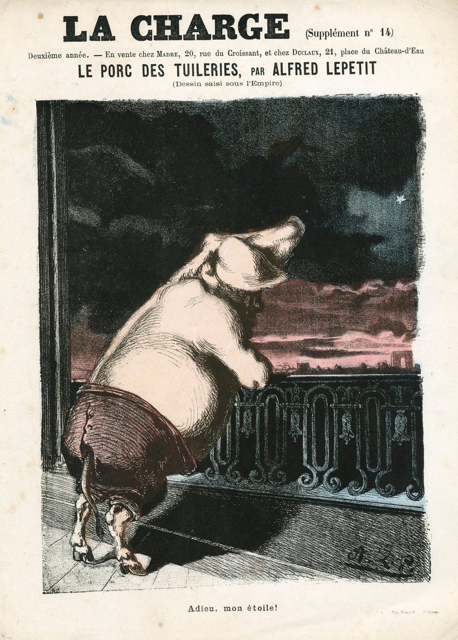 La Charge (1870), numero 15, satirico a colori da Alfred Le Petit