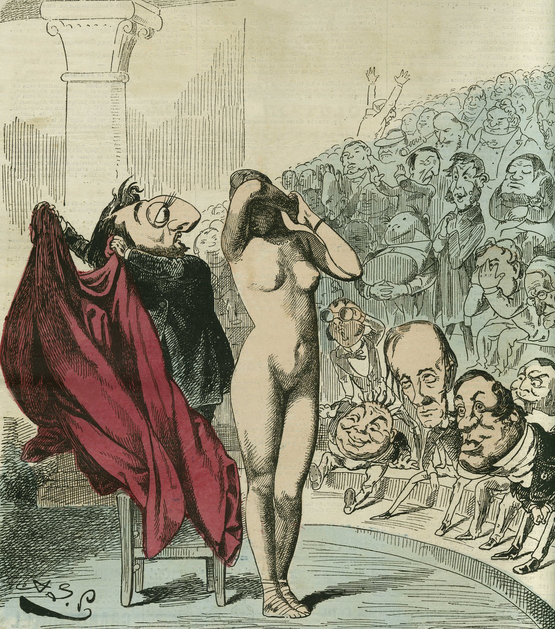 La nuova Frine, secondo un dipinto di Gerome, Frine sarebbe la Repubblica svelata. in "L