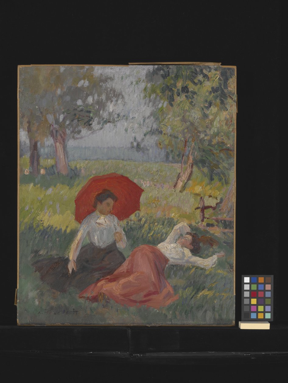 Due donne che riposano in un paesaggio da Alfred Le Petit