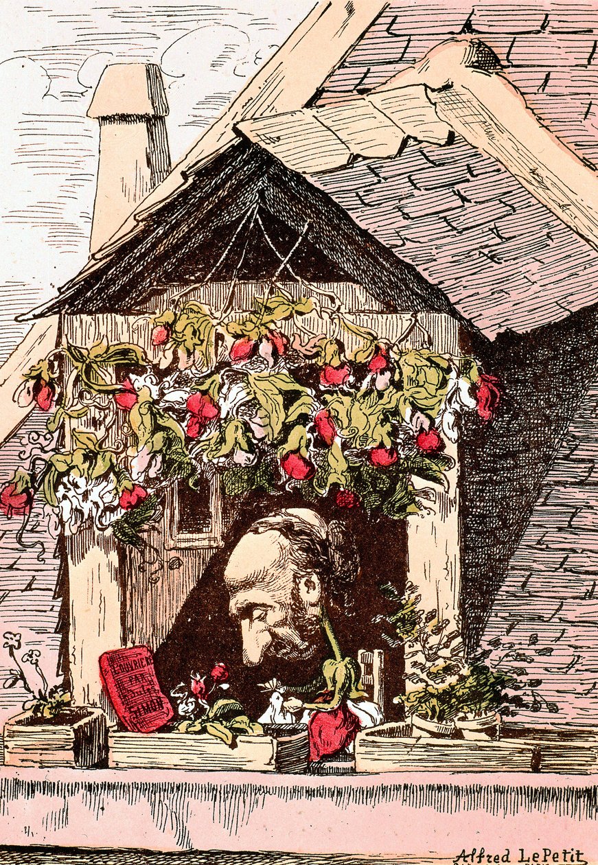 Caricatura dello scrittore Jules Simon (1814-1896), autore di "l