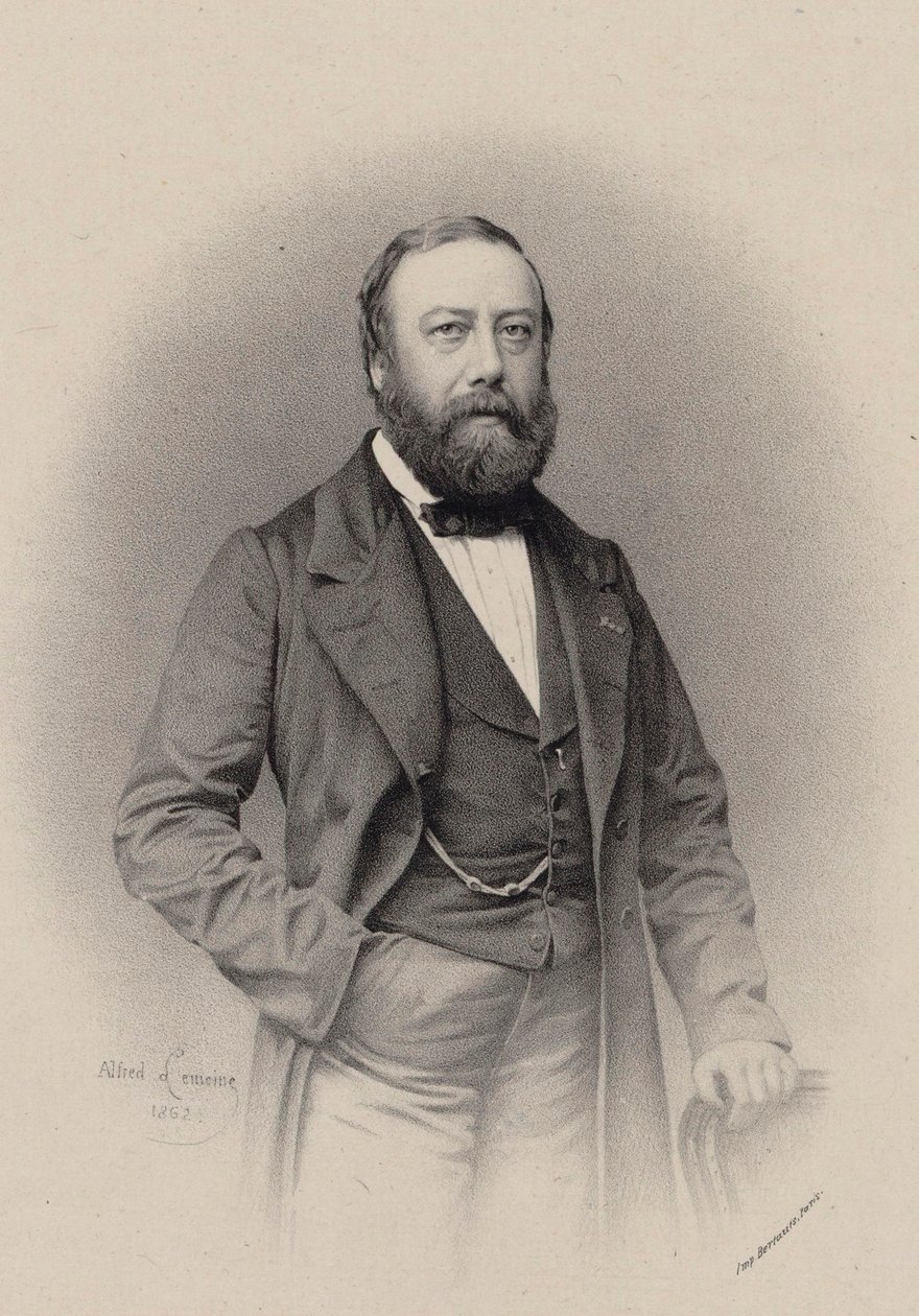 Ritratto del compositore e chansonnier Gustave Nadaud da Alfred Lemoine