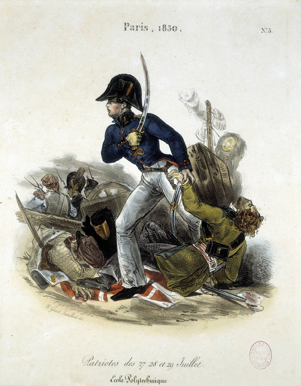 Politecnico durante la rivoluzione del 1830 di Lemercier da Alfred Leon Lemercier