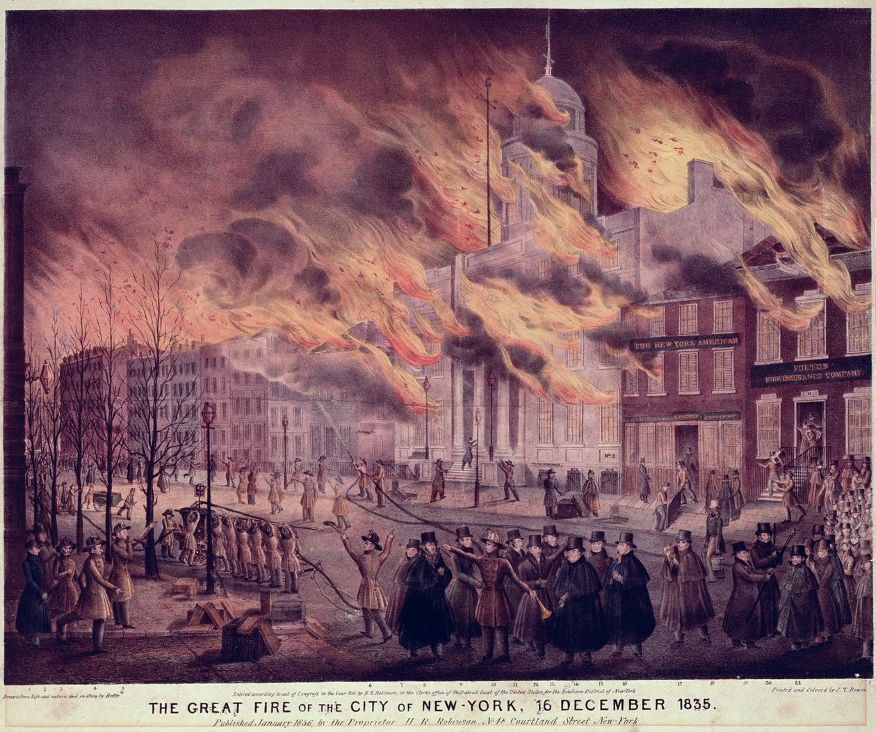Il grande incendio di New York, 1835 da Alfred M. Hoffy