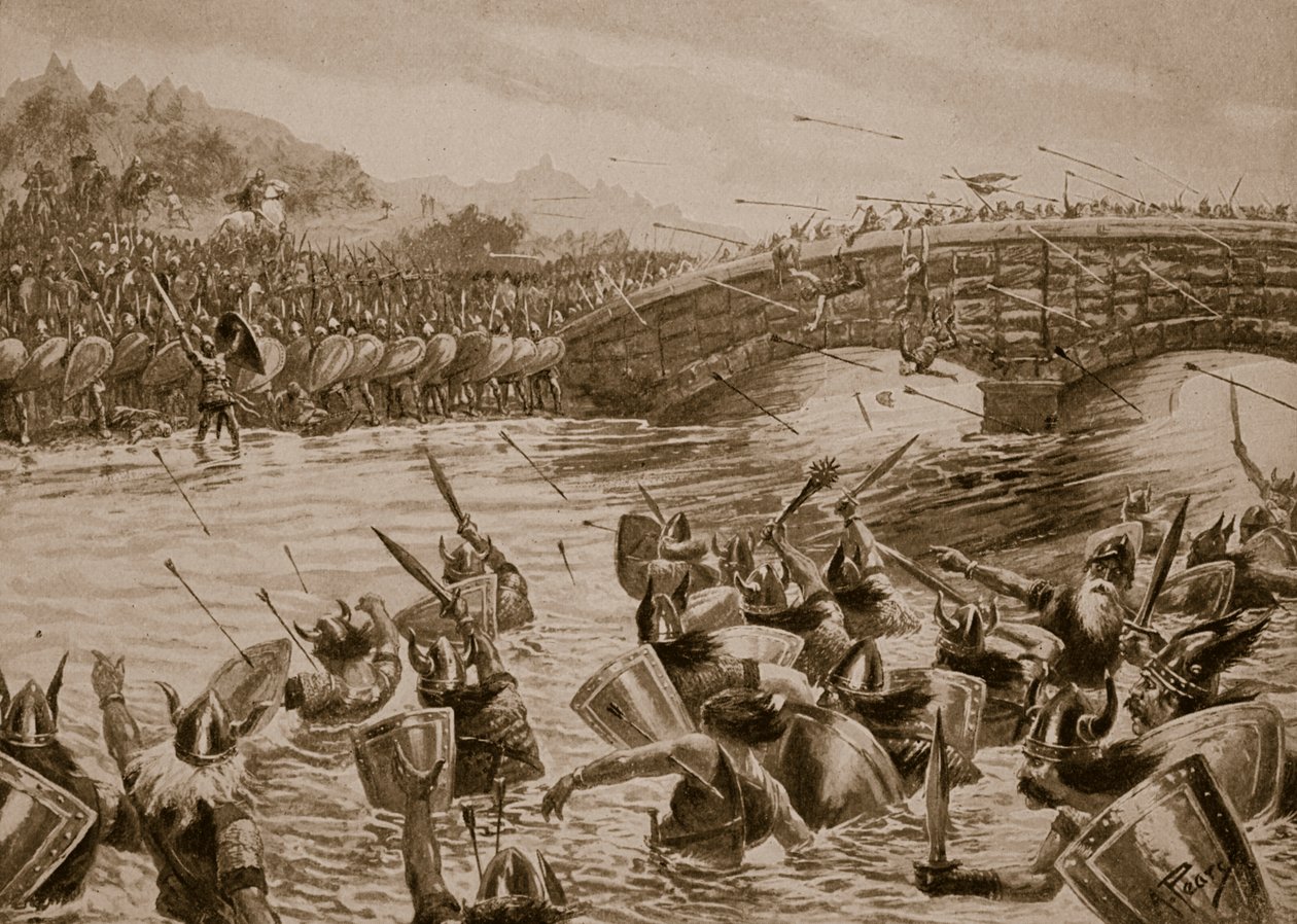 La battaglia di Maldon, 991, illustrazione da 
