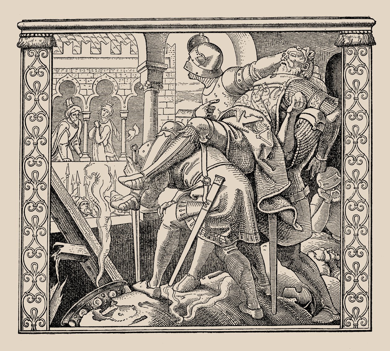 I Nibelunghi. Come il corpo di Rudiger viene presentato a Krimhild, 1840-1841 da Alfred Rethel