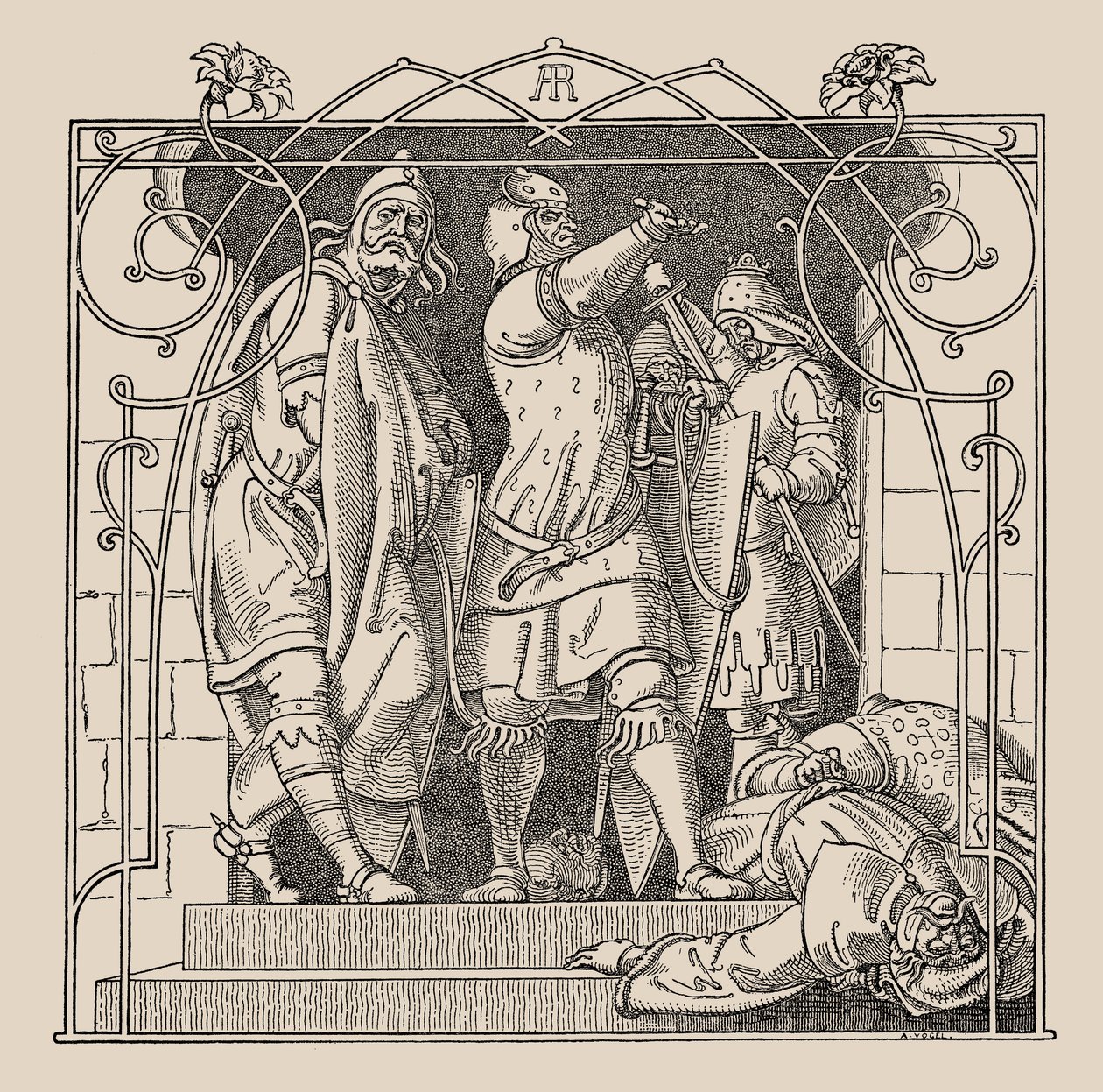 I Nibelunghi. Come hanno gettato i morti fuori dalla sala, 1840-1841 da Alfred Rethel