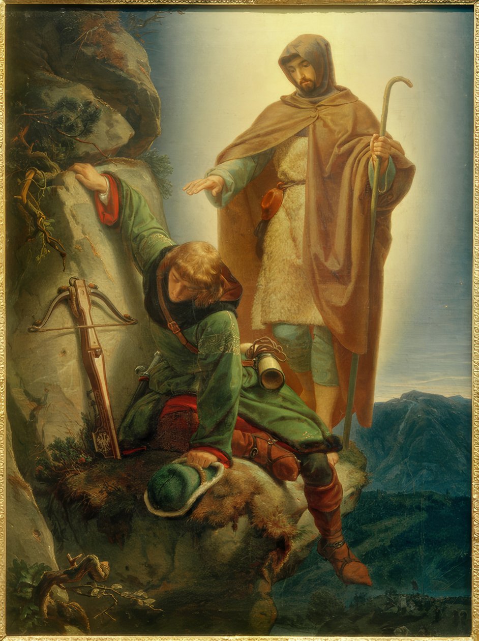 Angelo custode salva Massimiliano nella parete di San Martino da Alfred Rethel