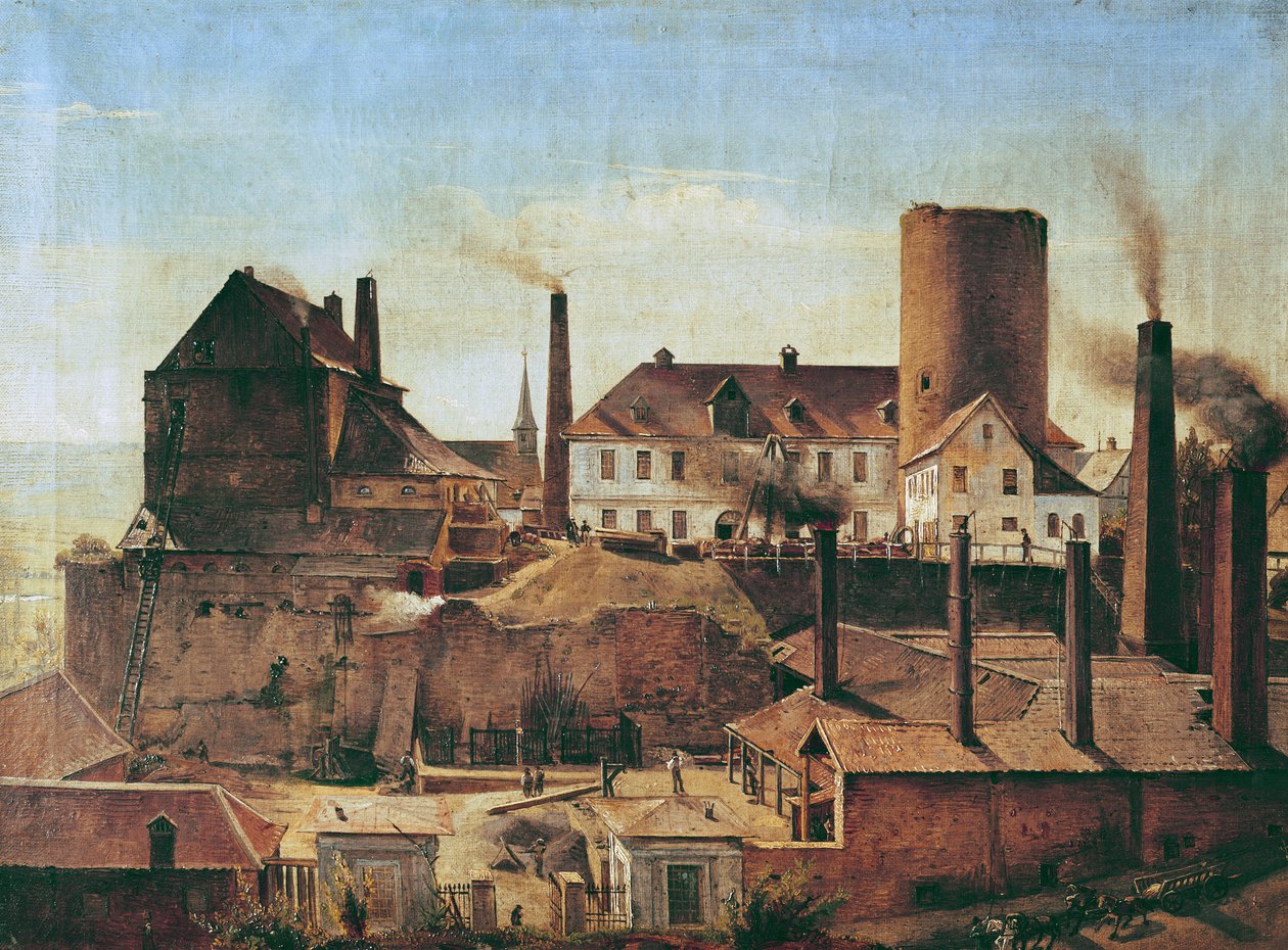 La Fabbrica Harkort a Burg Wetter, c.1834 da Alfred Rethel