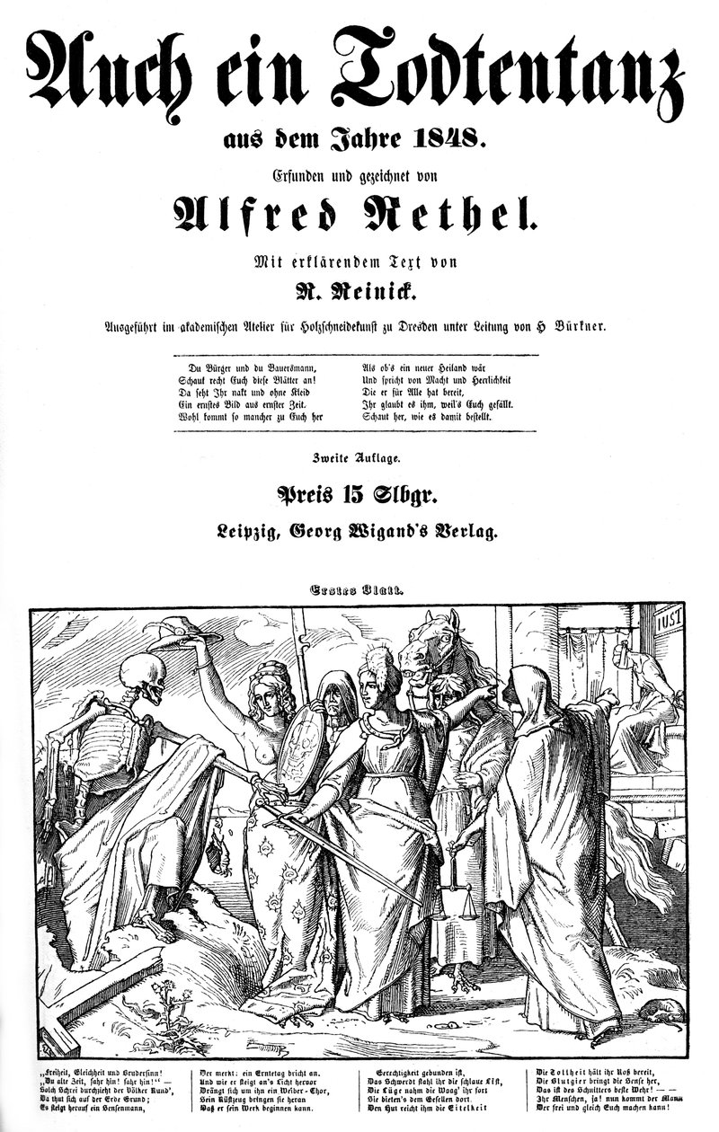 Totentanz 1848: La morte viene inviata sulla Terra da Alfred Rethel