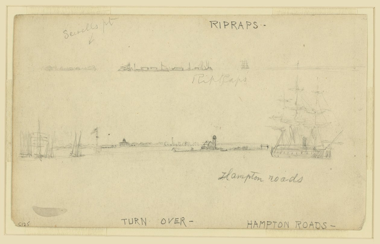 Ripraps e Hampton Roads da Alfred Rudolph Waud