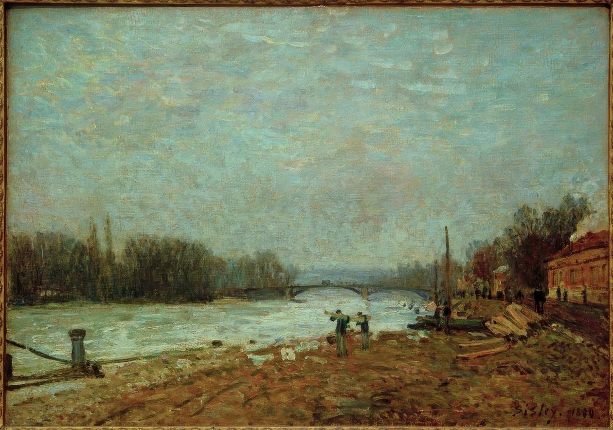 Dopo la débâcle, la Senna al ponte di Suresnes da Alfred Sisley
