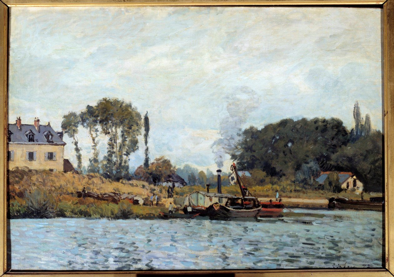 Barca alla chiusa di Bougival da Alfred Sisley