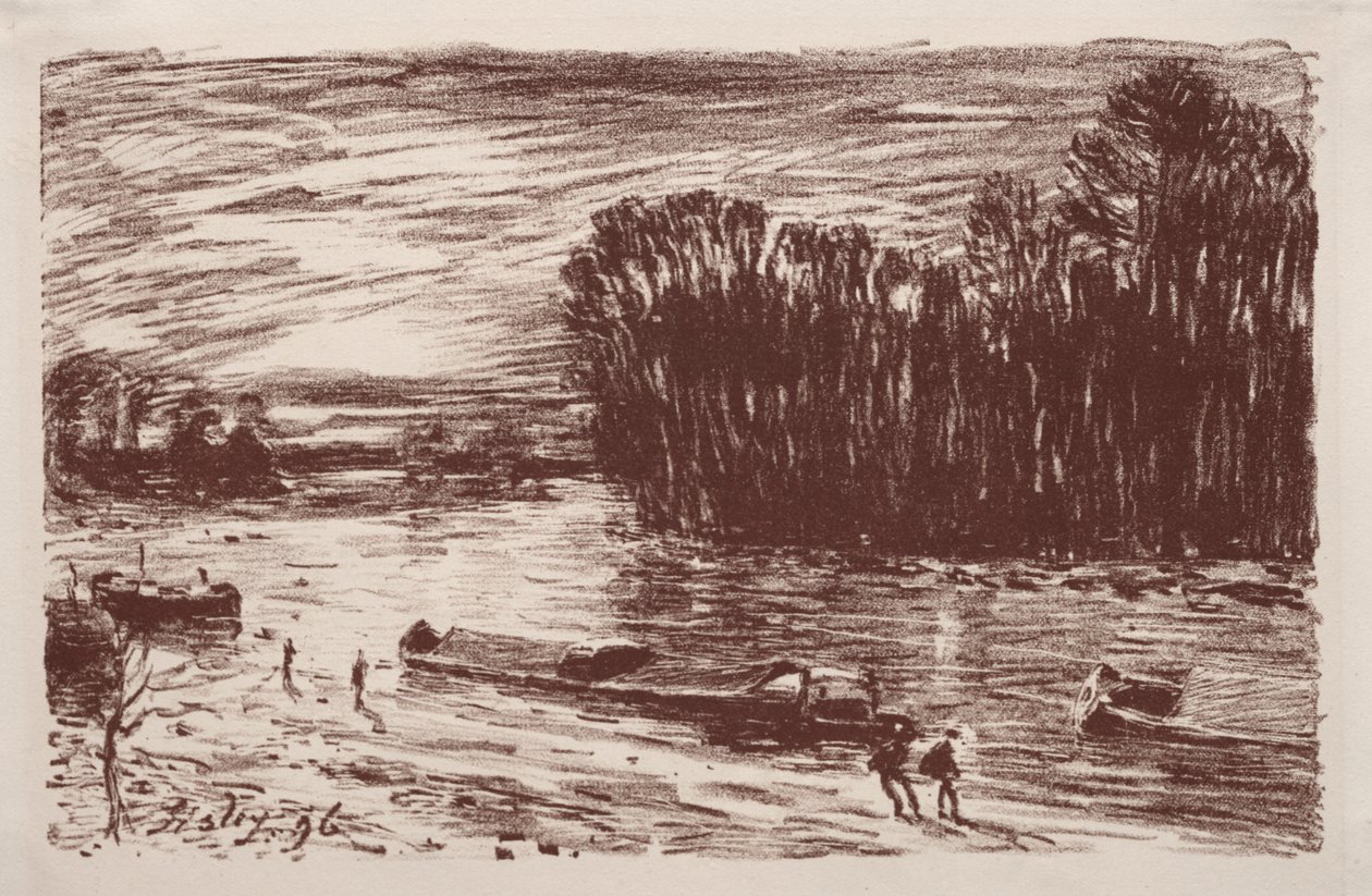Bords du Loing, vicino a Saint-Mammès, 1896 da Alfred Sisley