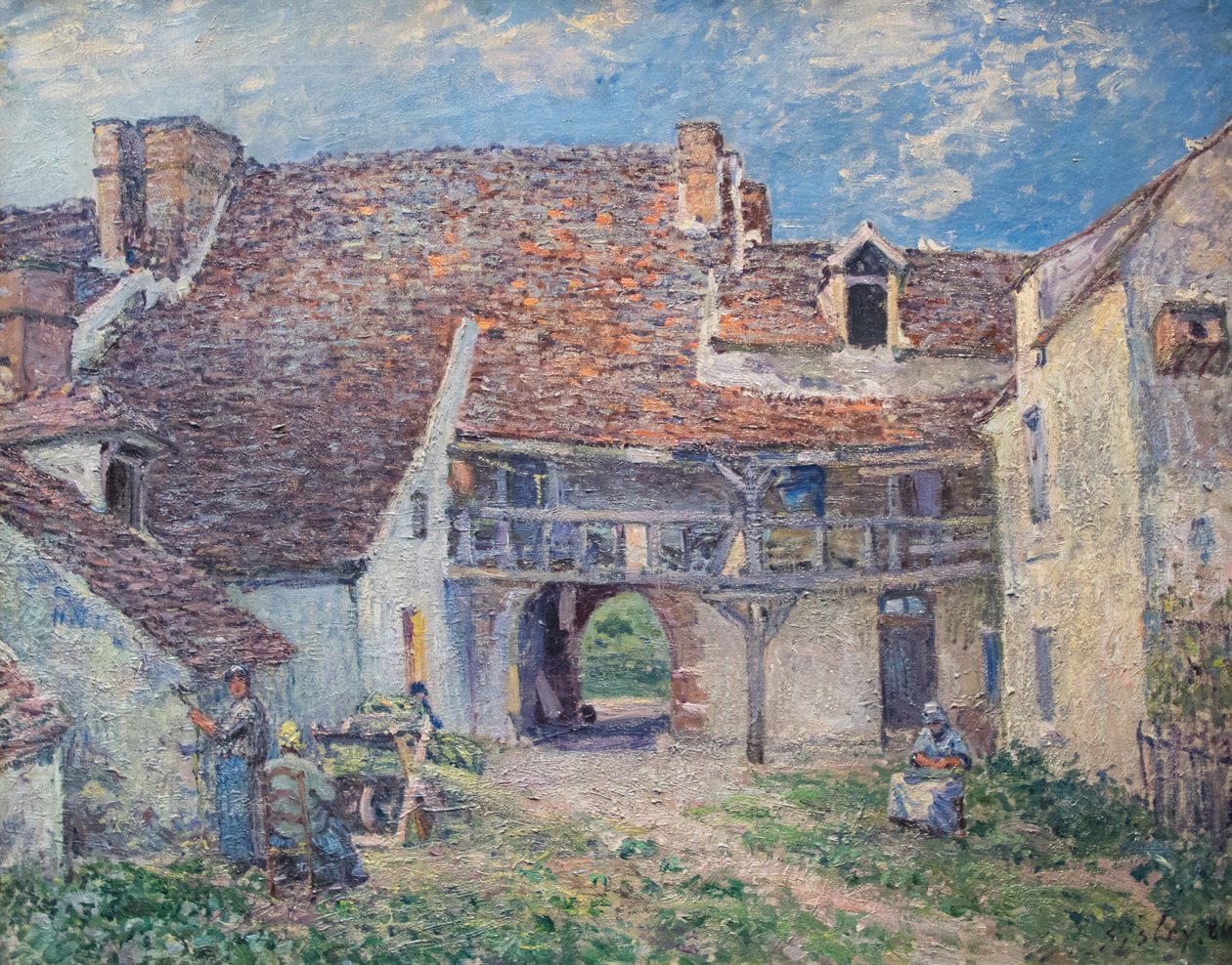 Francese: Cour de ferme à Saint-Mammès da Alfred Sisley