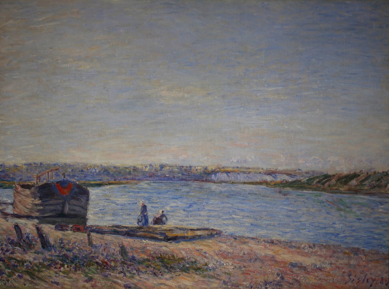 Francese: Les Côteaux de Veneux, visti da Saint Mammès da Alfred Sisley