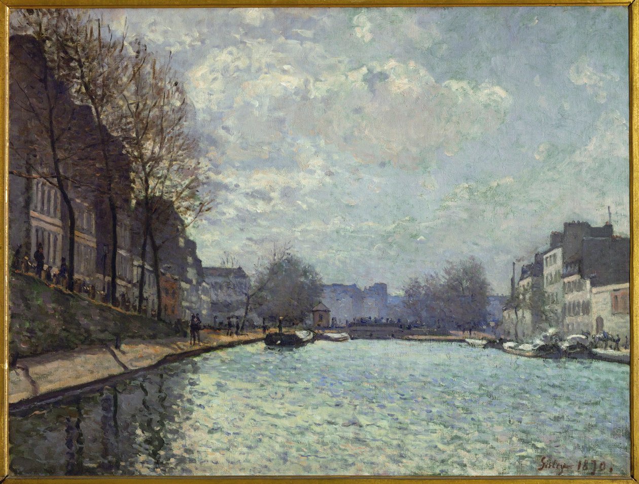 Le Canal St. Martin, Parigi (olio su tela) da Alfred Sisley