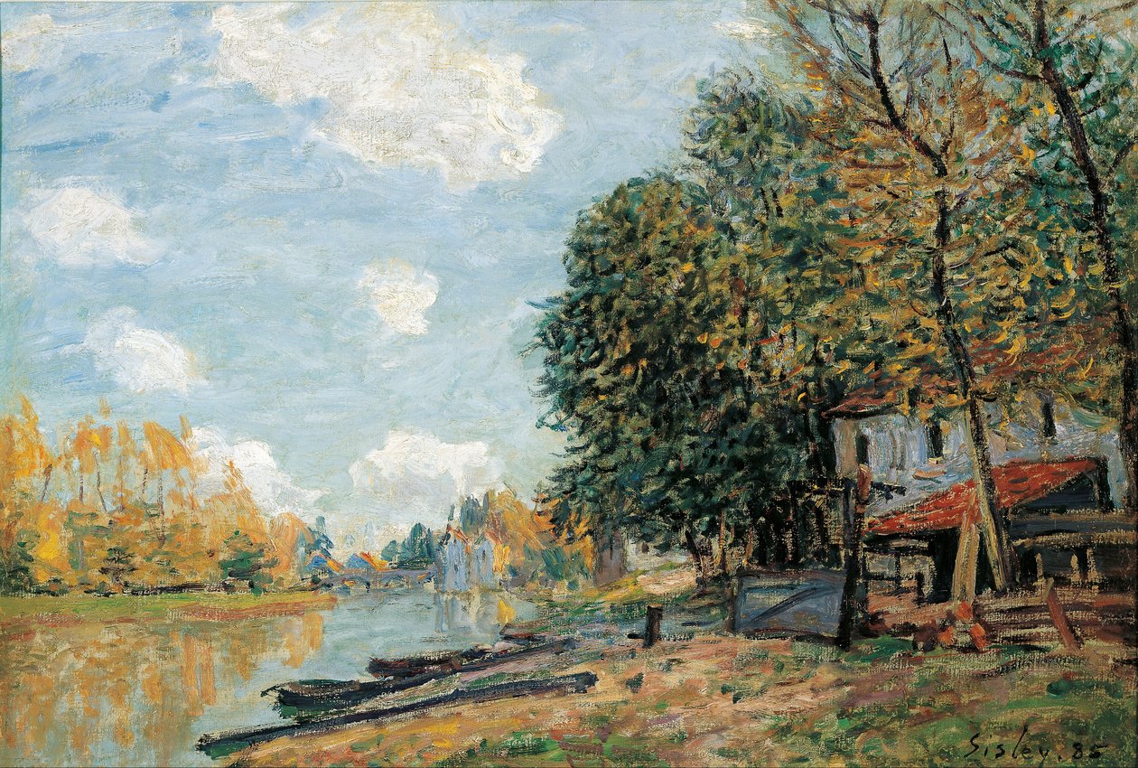 Moret: Le rive del fiume Loing, 1877 da Alfred Sisley
