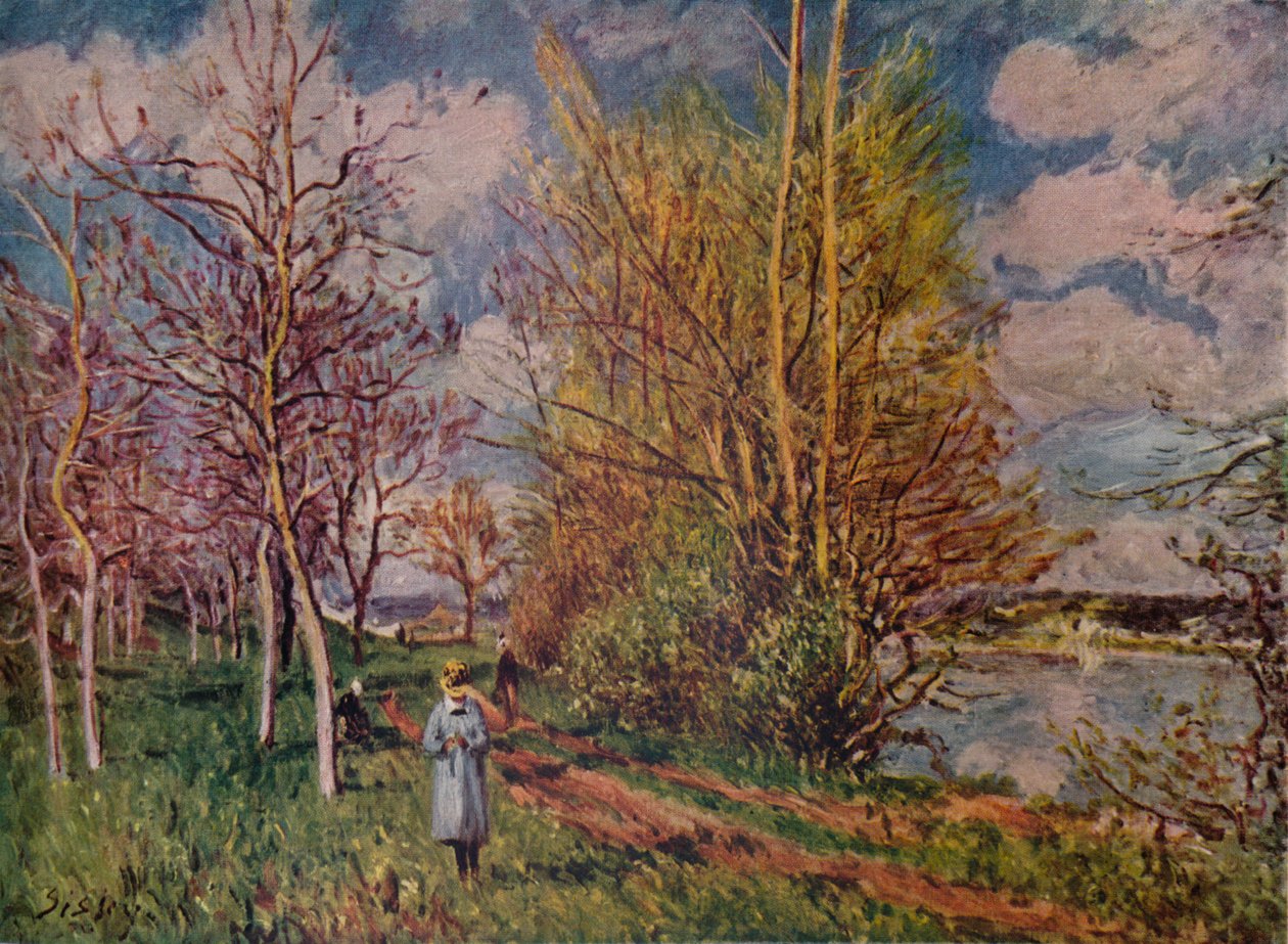 Primavera sulle rive del fiume da Alfred Sisley