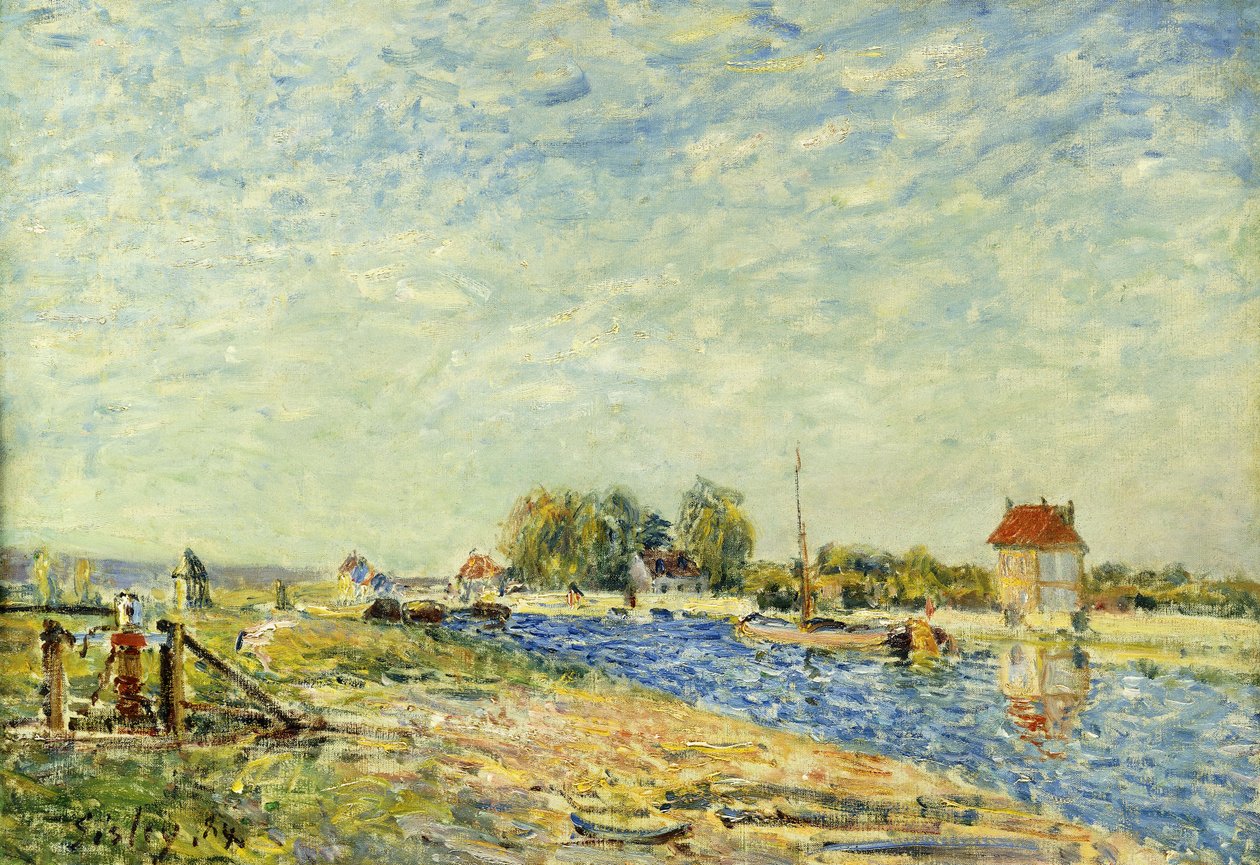 Il Canale di Loing; Le Canal du Loing, 1884 da Alfred Sisley