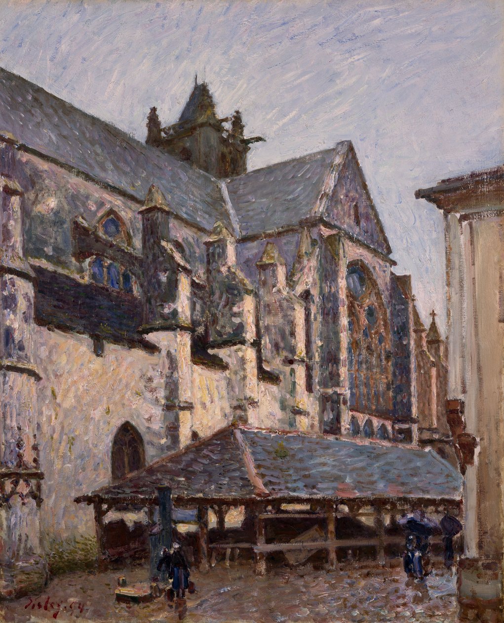 La Chiesa di Moret sotto la Pioggia da Alfred Sisley