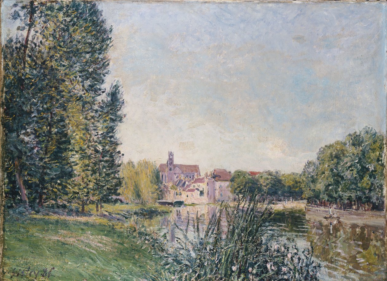 Il Loing e la chiesa a Moret, 1886 da Alfred Sisley