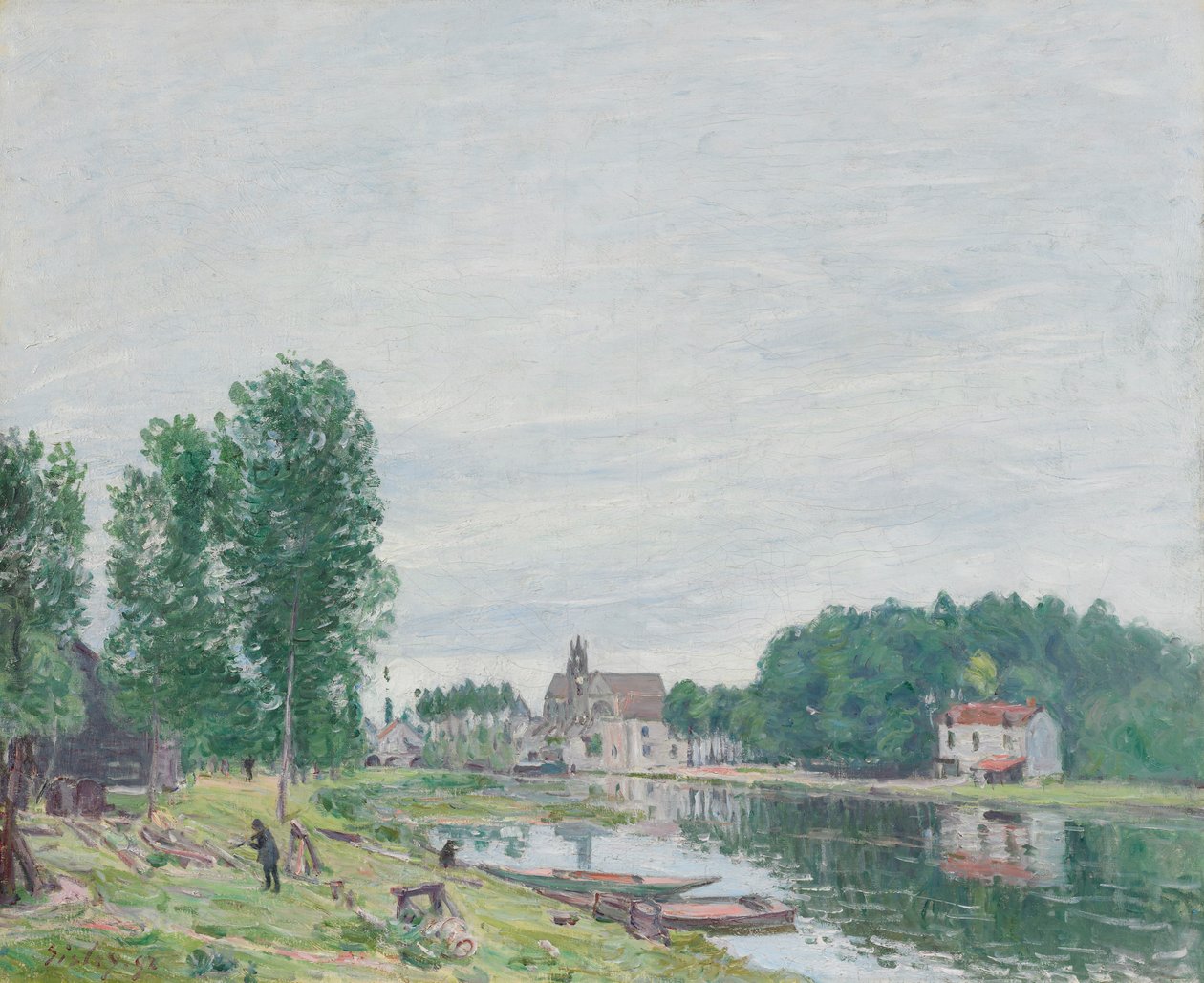 Il Cantiere Navale Matrat, Moret-Sur-Loing, Tempo Piovoso da Alfred Sisley