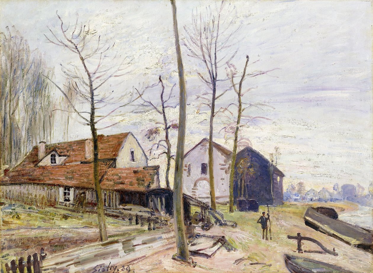 I Mulini di Moret, con Sole Nascente; Les Moulins de Moret, au Lever du Soleil, 1889 da Alfred Sisley