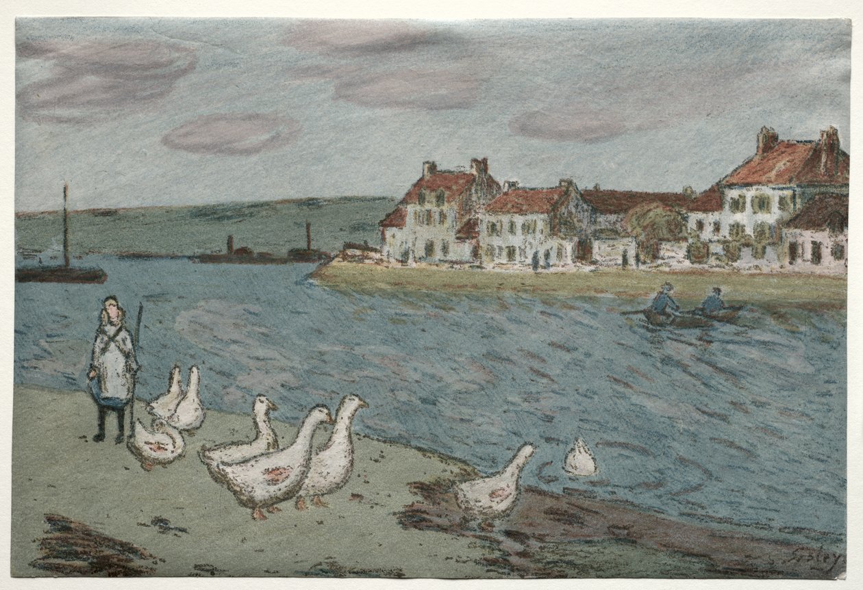 La Riva del Fiume o Le Oche da Alfred Sisley